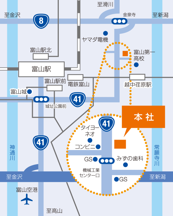 富山本社MAP